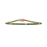 14K Gold Diamond & Emerald Tennis Bracelet - 3.96 CT
