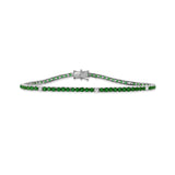 14K Gold Diamond & Emerald Tennis Bracelet - 3.96 CT