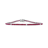 14K Gold Diamond & Ruby Tennis Bracelet- 4.62 CT