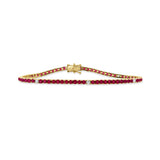 14K Gold Diamond & Ruby Tennis Bracelet- 4.62 CT