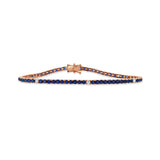 14K Gold Diamond & Sapphire Tennis Bracelet - 4.62 CT