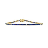 14K Gold Diamond & Sapphire Tennis Bracelet - 4.62 CT