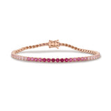 14K Gold Pink Sapphire Ombre Tennis Bracelet - 4.80CT