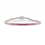 14K Gold Pink Sapphire Ombre Tennis Bracelet - 4.80CT