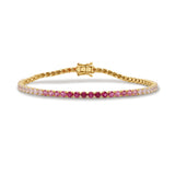 14K Gold Pink Sapphire Ombre Tennis Bracelet - 4.80CT