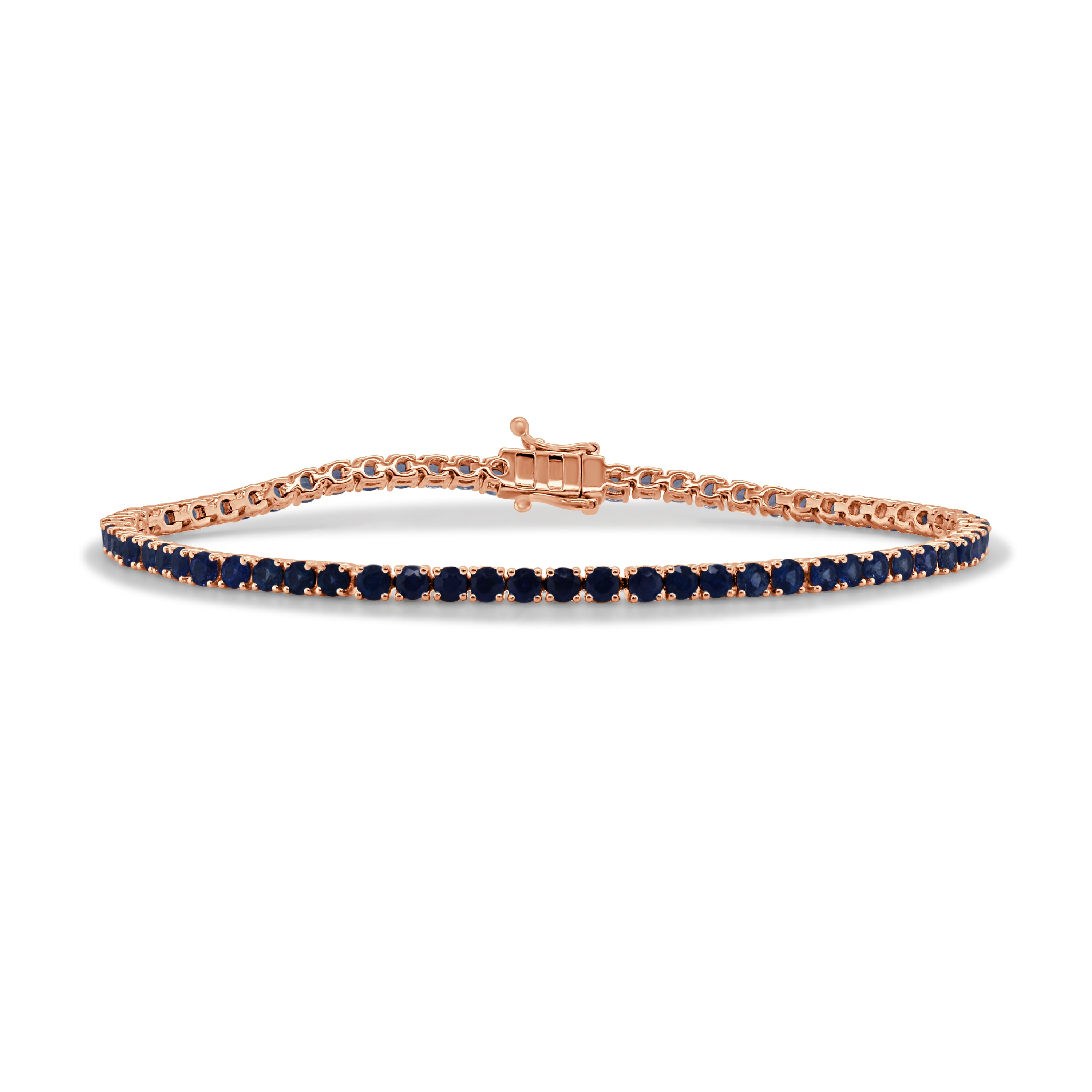 14K Gold Sapphire Tennis Bracelet - 5.04 CT