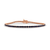 14K Gold Sapphire Tennis Bracelet - 5.04 CT