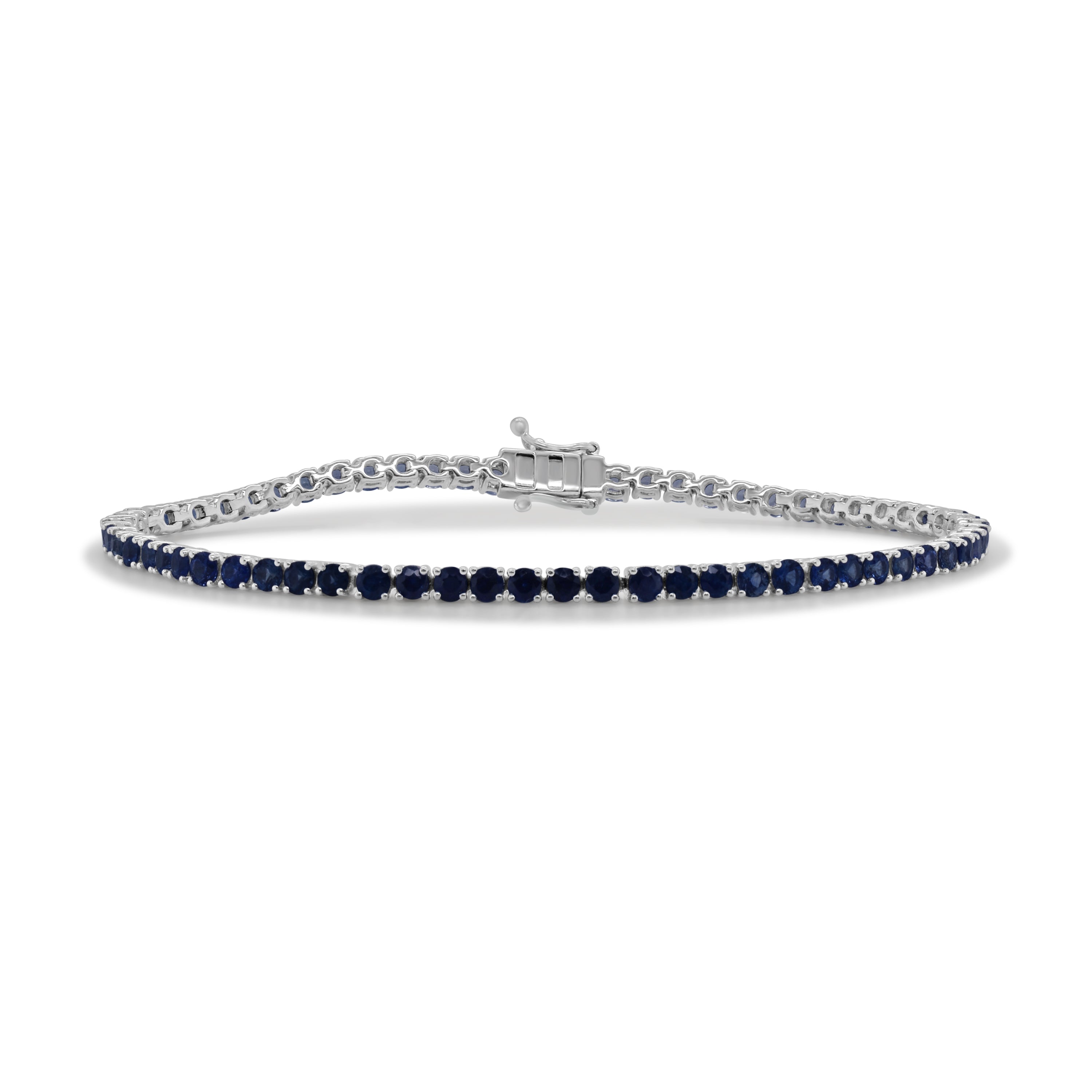 14K Gold Sapphire Tennis Bracelet - 5.04 CT