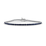 14K Gold Sapphire Tennis Bracelet - 5.04 CT