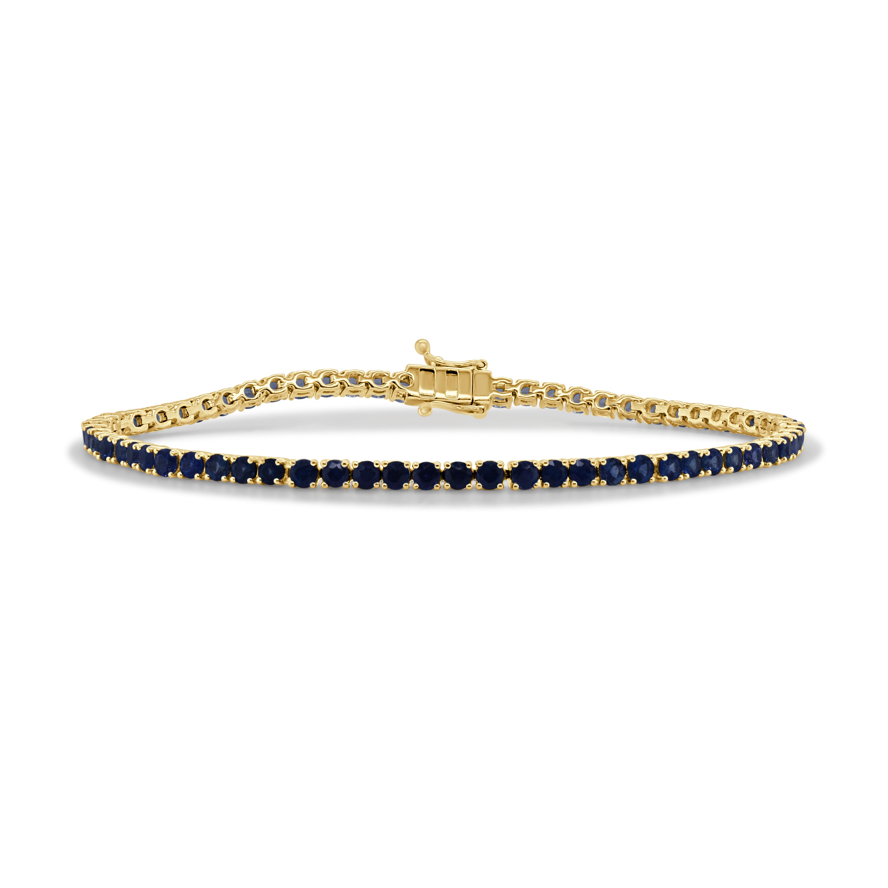 14K Gold Sapphire Tennis Bracelet - 5.04 CT
