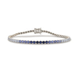 14K Gold Sapphire Tennis Ombre Bracelet - 5.04 CT