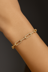 14K Gold & Diamond Link Bracelet - 0.96ct
