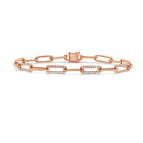 14K Gold Alternating Diamond Link Bracelet - 0.60ct