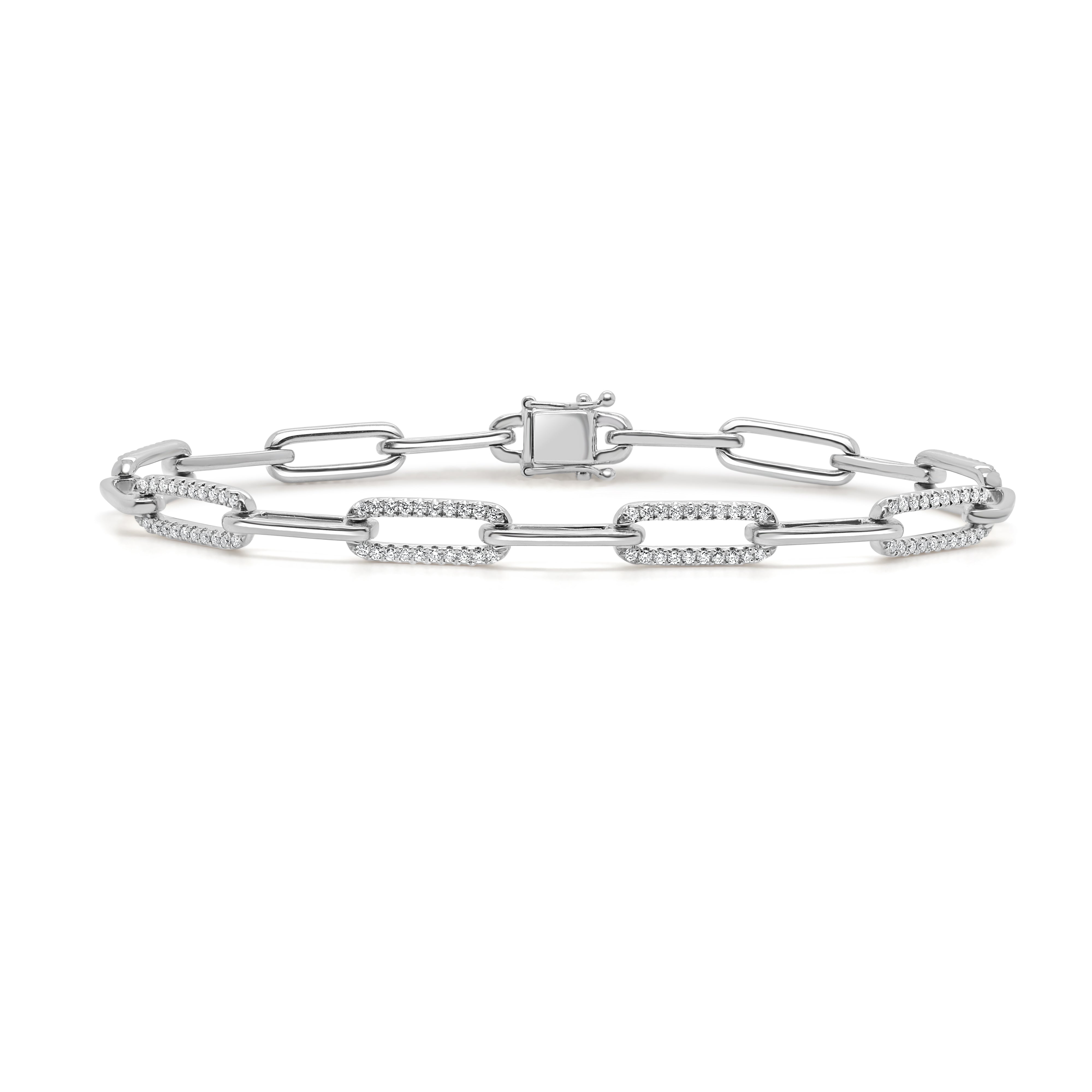 14K Gold Alternating Diamond Link Bracelet - 0.60ct