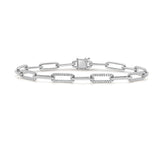 14K Gold Alternating Diamond Link Bracelet - 0.60ct