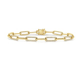14K Gold Alternating Diamond Link Bracelet - 0.60ct