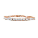 18K Gold & Emerald Cut Diamond Tennis Bracelet - 13.84ct
