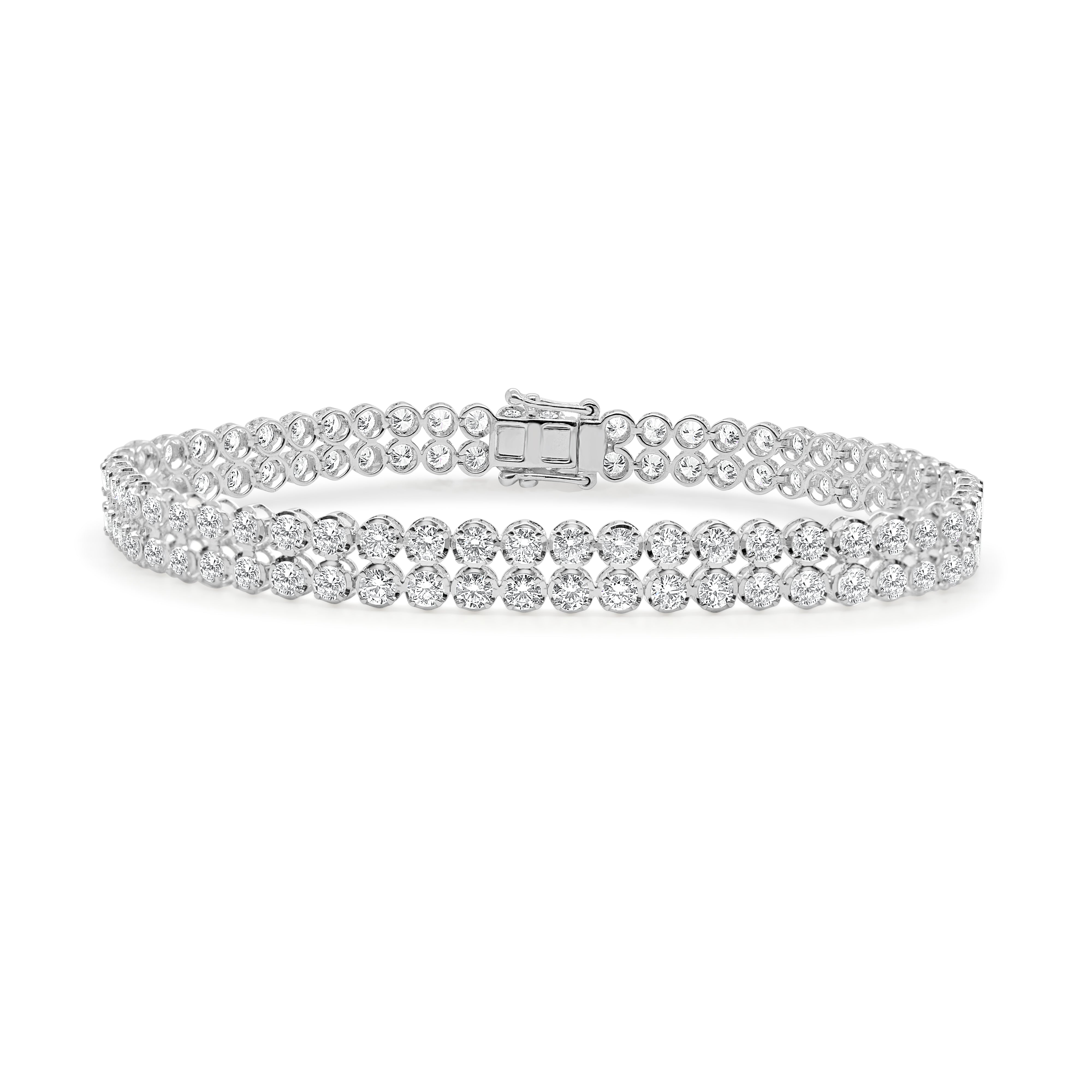 14K Gold & Diamond 2-Row Tennis Bracelet - 5.75ct