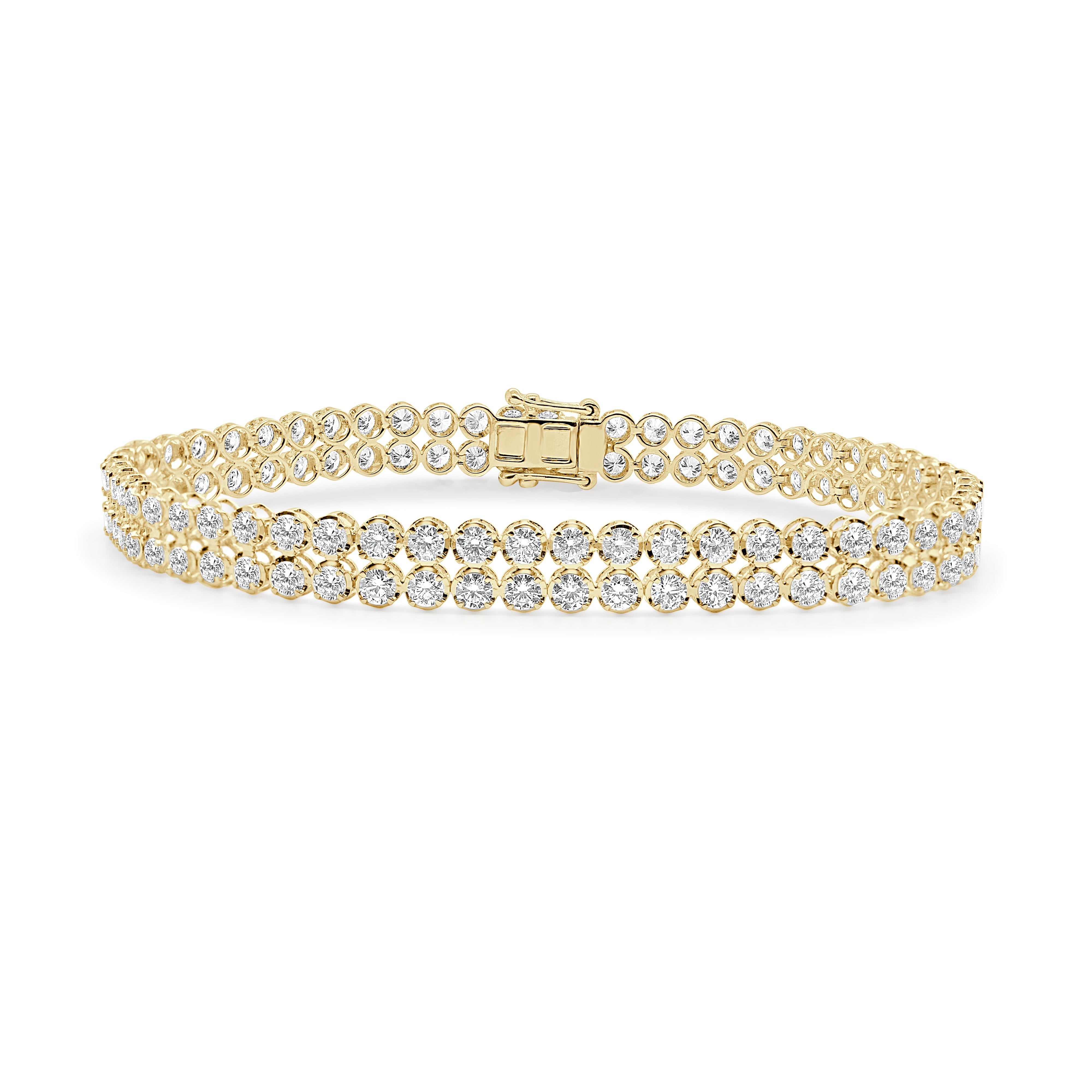 14K Gold & Diamond 2-Row Tennis Bracelet - 5.75ct