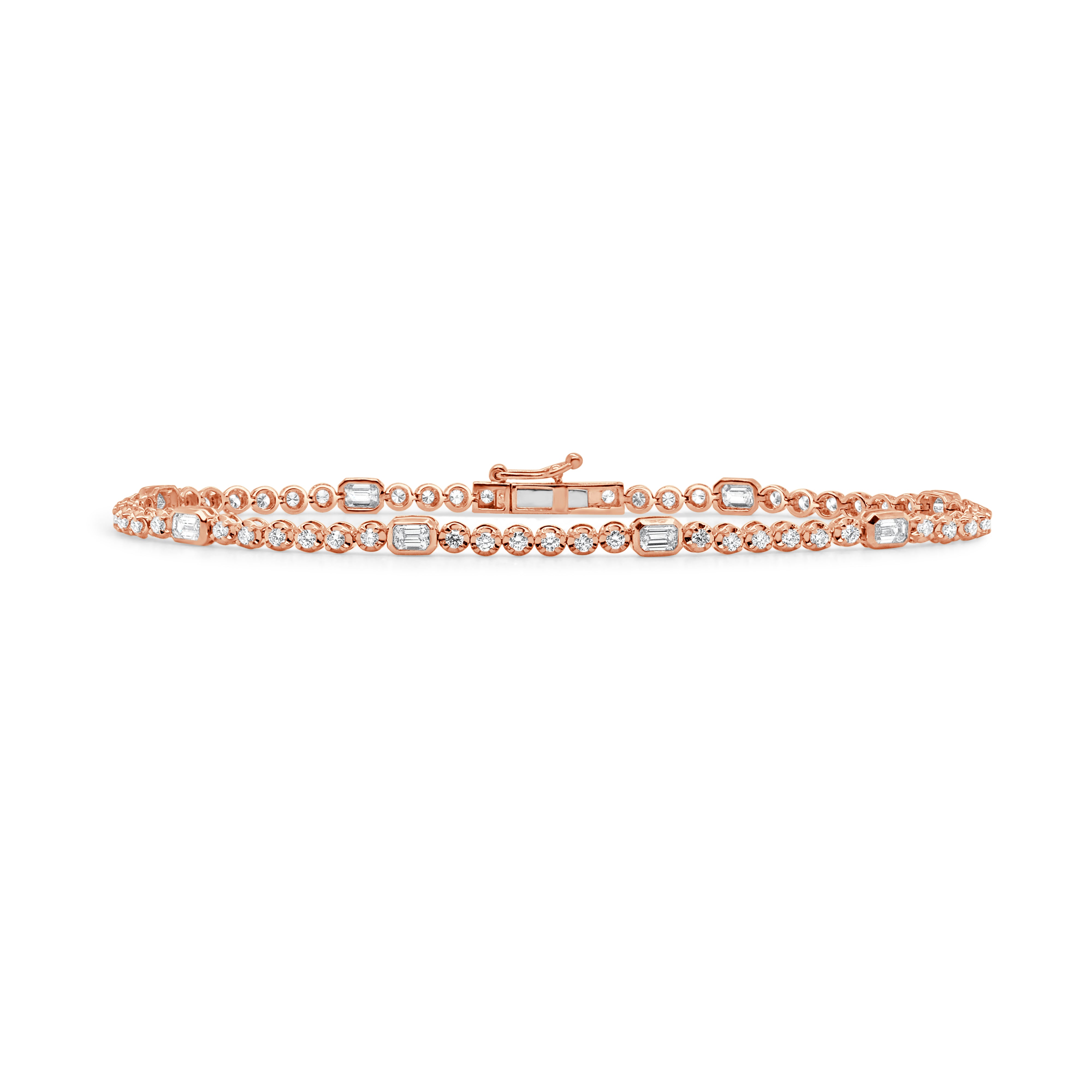 14K Gold Emerald Cut Diamond Bracelet- 1.60 CT