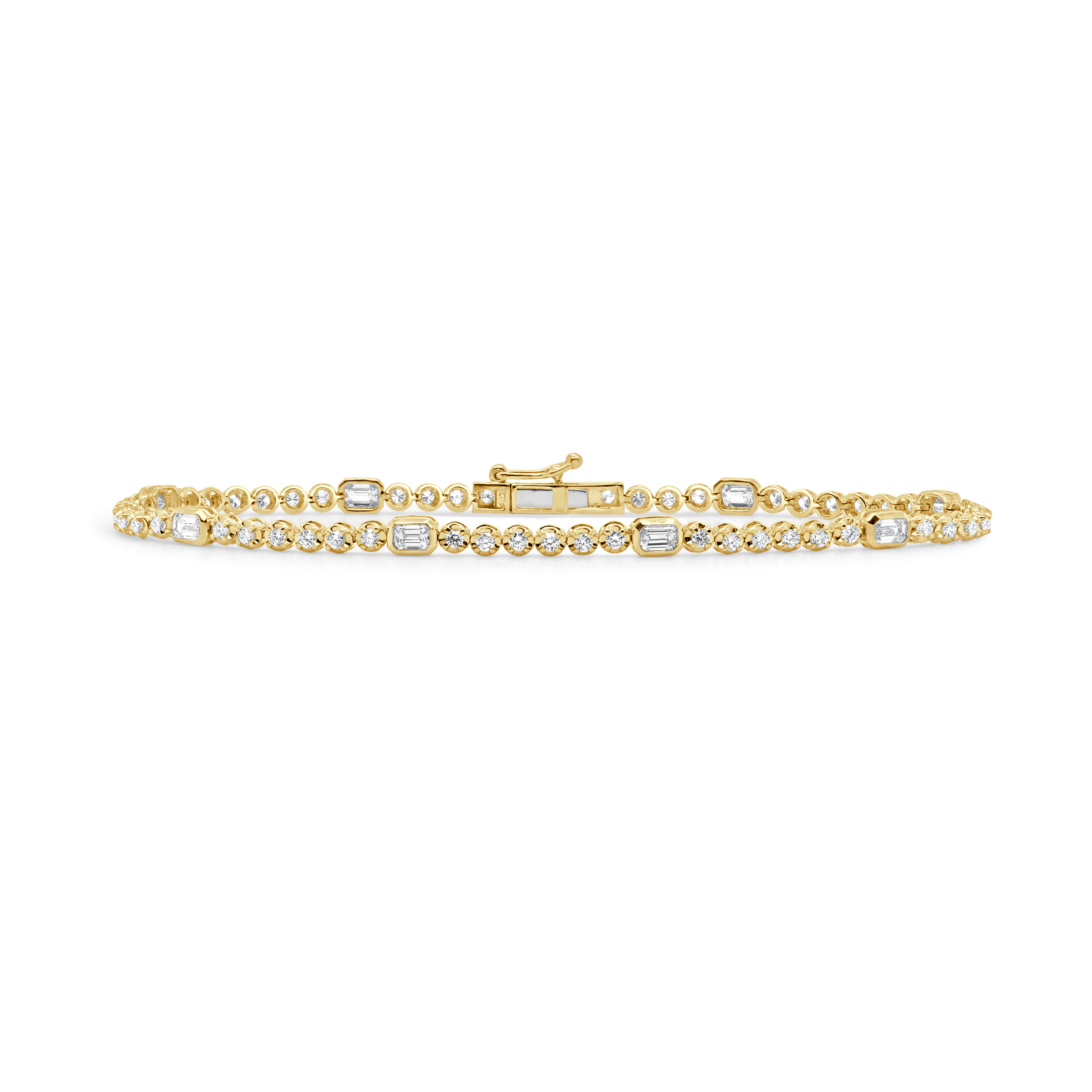 14K Gold Emerald Cut Diamond Bracelet- 1.60 CT