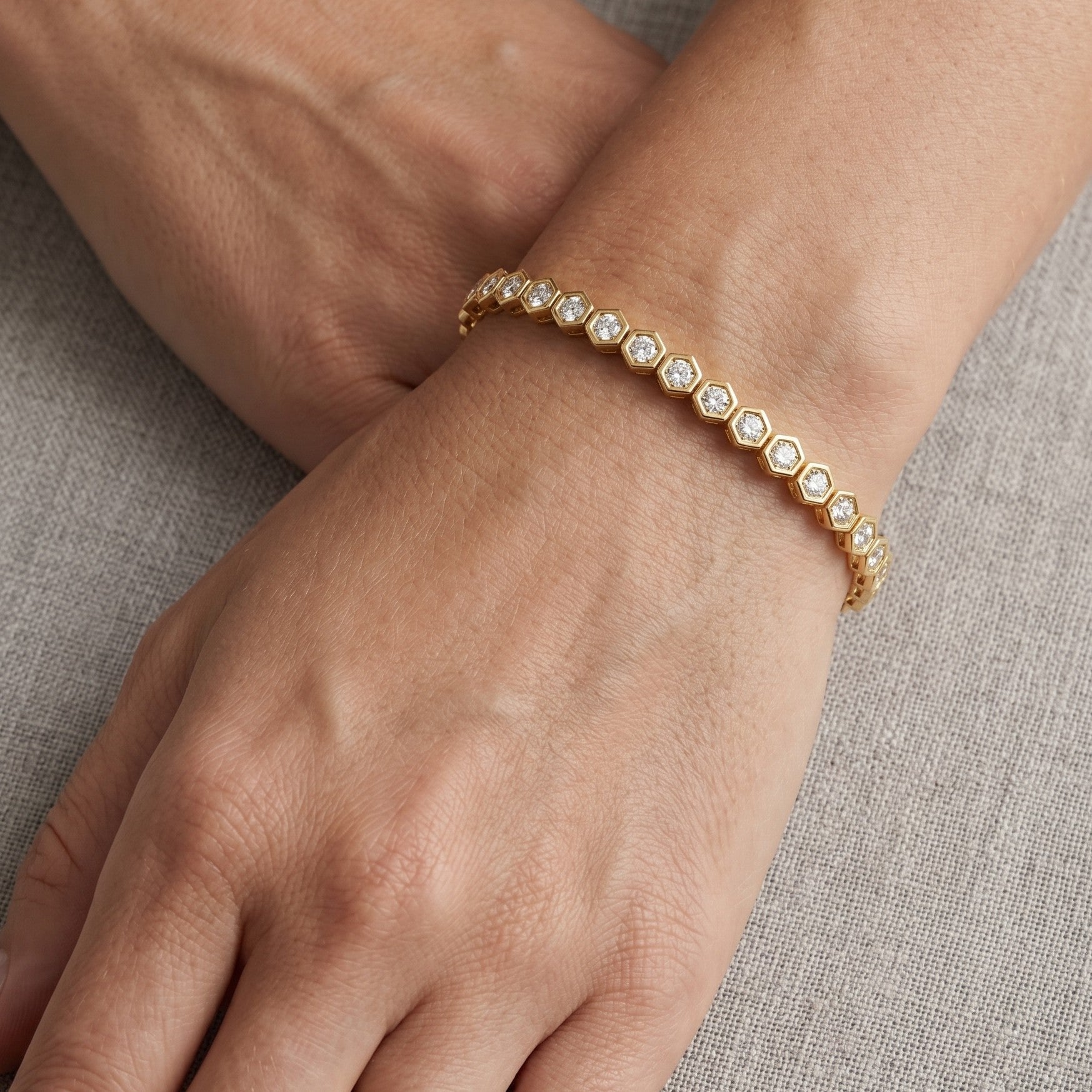 14K Gold Diamond Bracelet - 0.57 CT