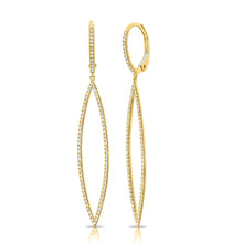 Load image into Gallery viewer, 14K Gold &amp; Diamond Dangle Earrings