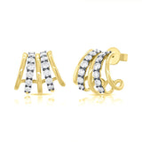 14K Gold Diamond Cage Earrings with Black Rhodium - 1.27 CT