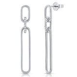 14K Gold Diamond Link Earrings- 0.08 CT