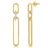 14K Gold Diamond Link Earrings- 0.08 CT