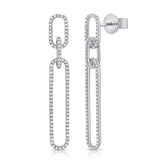 14K Gold Diamond Link Earrings - 0.53 CT