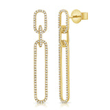 14K Gold Diamond Link Earrings - 0.53 CT