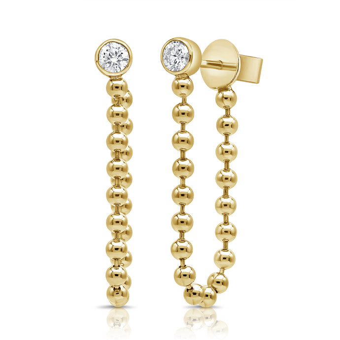 14K Gold & Diamond Dangle Earrings
