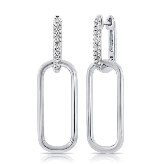 14K Gold & Diamond Link Chain Earrings