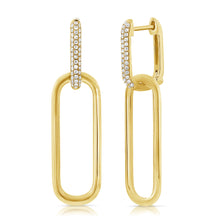 Load image into Gallery viewer, 14K Gold &amp; Diamond Link Chain Earrings