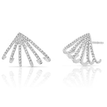 Load image into Gallery viewer, 14k Gold &amp; Diamond Cage Huggie Earrings