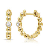 14K Gold Diamond Huggie - 0.10 CT