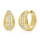 14K Gold Diamond Hoop Earrings - 0.44 CT