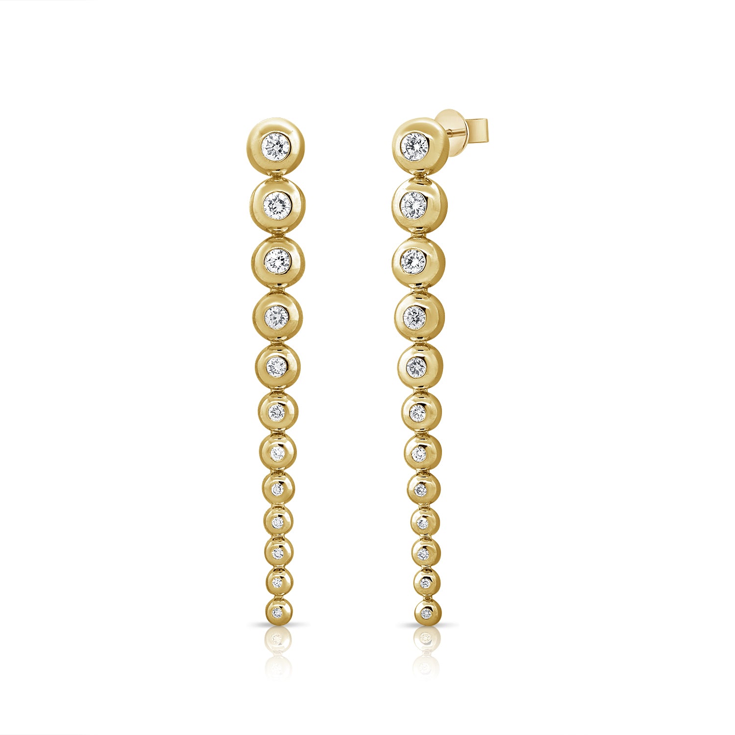 14K Gold Drop Earrings - 1.07 CT