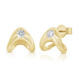 14K Gold Diamond Stud Earrings - 0.32 CT