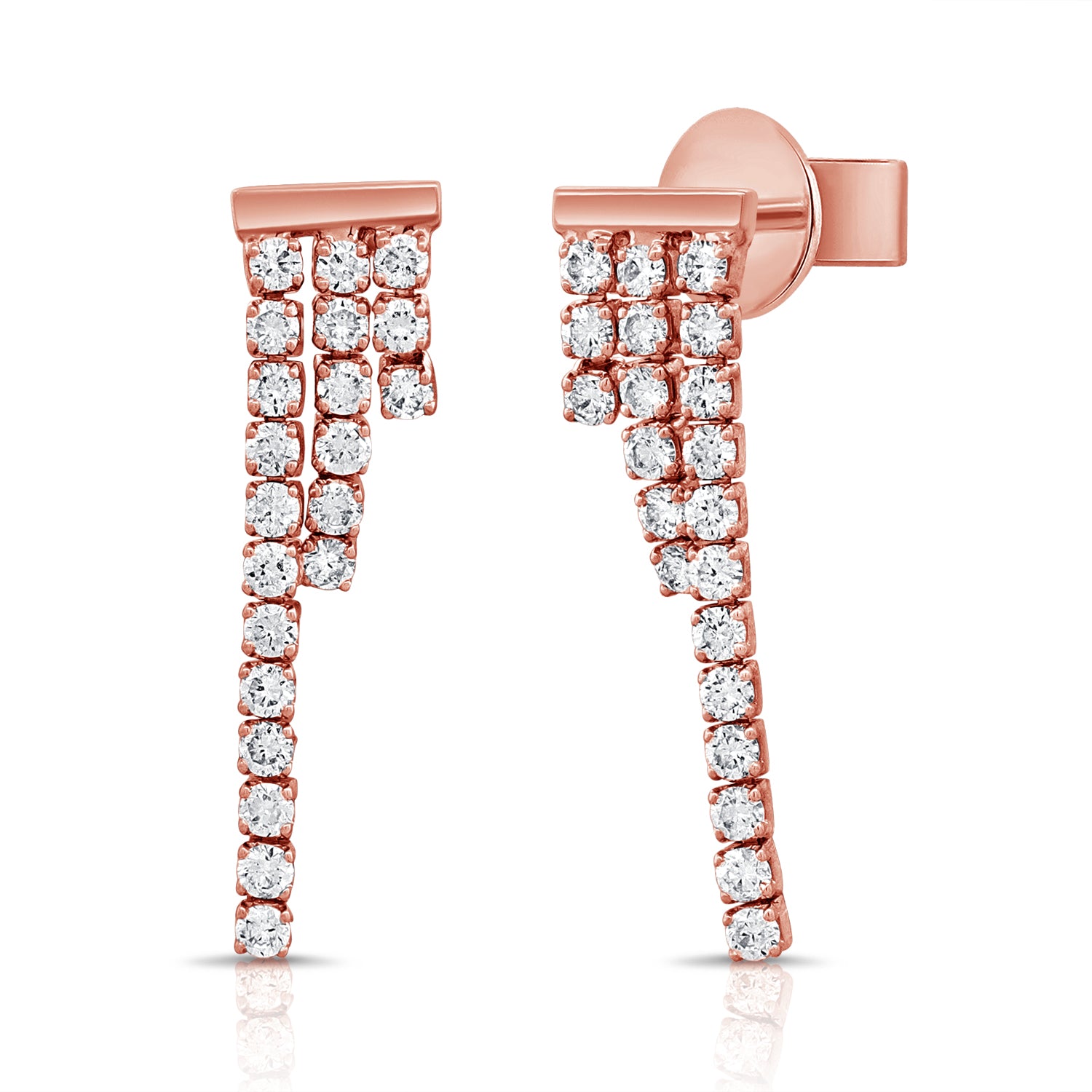 14K Gold Diamond Earrings -0.40 CT