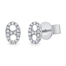 Load image into Gallery viewer, 14k Gold &amp; Diamond Link Stud Earrings