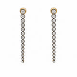 14K Gold Diamond Graduating Long Dangle Earrings with Black Rhodium- 2.42 CT