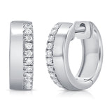 14k Gold & Diamond Huggie Earrings- 0.18 ct.