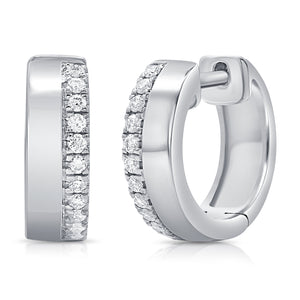 14k Gold & Diamond Huggie Earrings