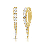 14K Gold Diamond Spike Earrings - 0.50 CT