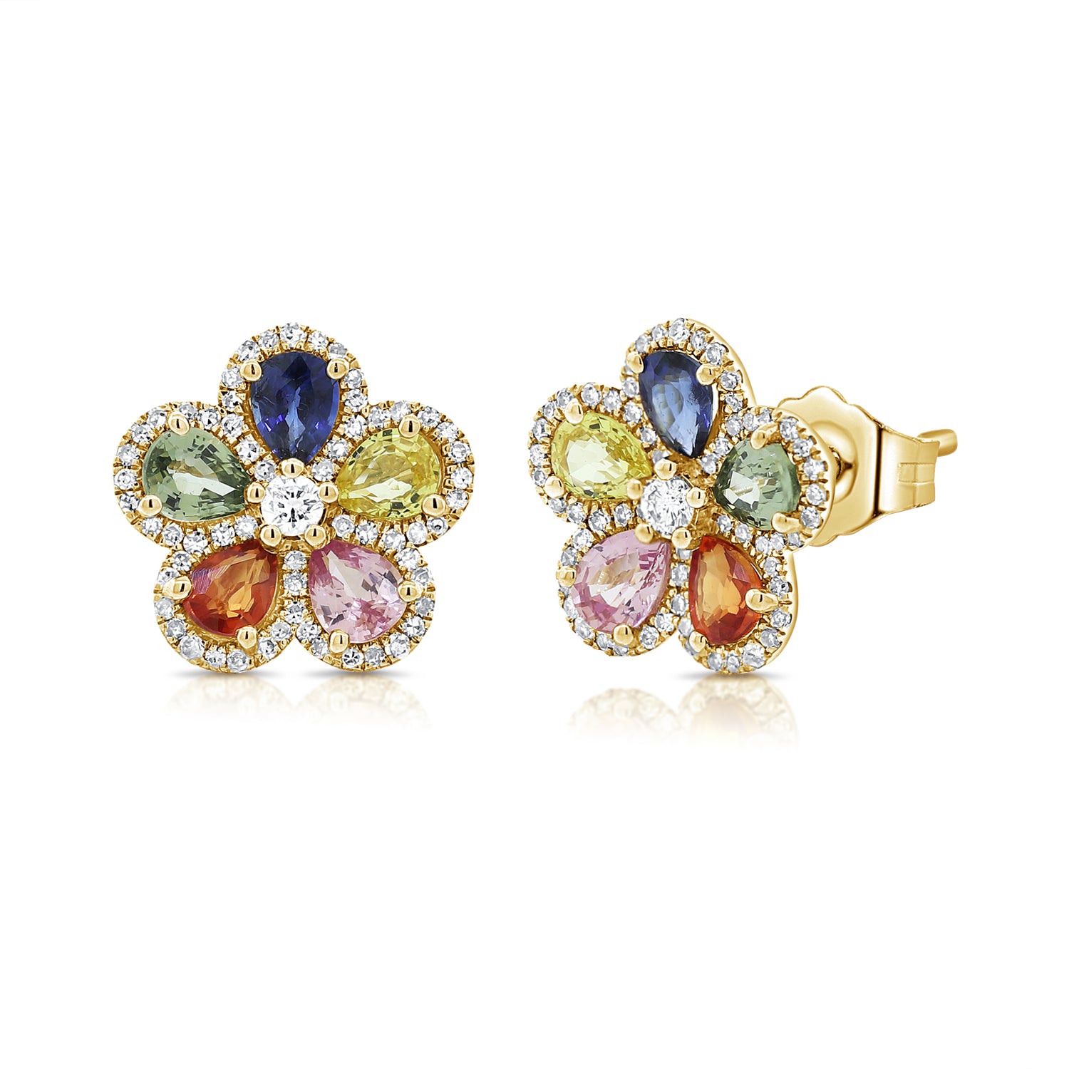 ER14187 AD Multi Colour Stones Peacock Chandbali Dazzling Earrings Latest  Fashion Jewellery Online | JewelSmart.in