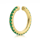 14K Gold Single Emerald Ear Cuff