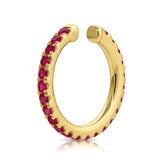 14K Gold Single Ruby Ear Cuff - 0.18 CT