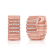 Load image into Gallery viewer, 14K Gold &amp; Diamond Huggie Earrings